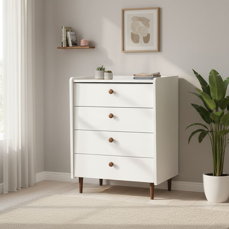 Cómoda 4 Cajón(es) Luisi 57x78x47 cm Blanco