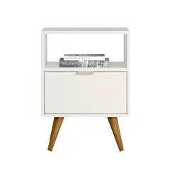 VEKKAHOME - Velador 1 Cajón(es) 0 45x60x38 cm Blanco