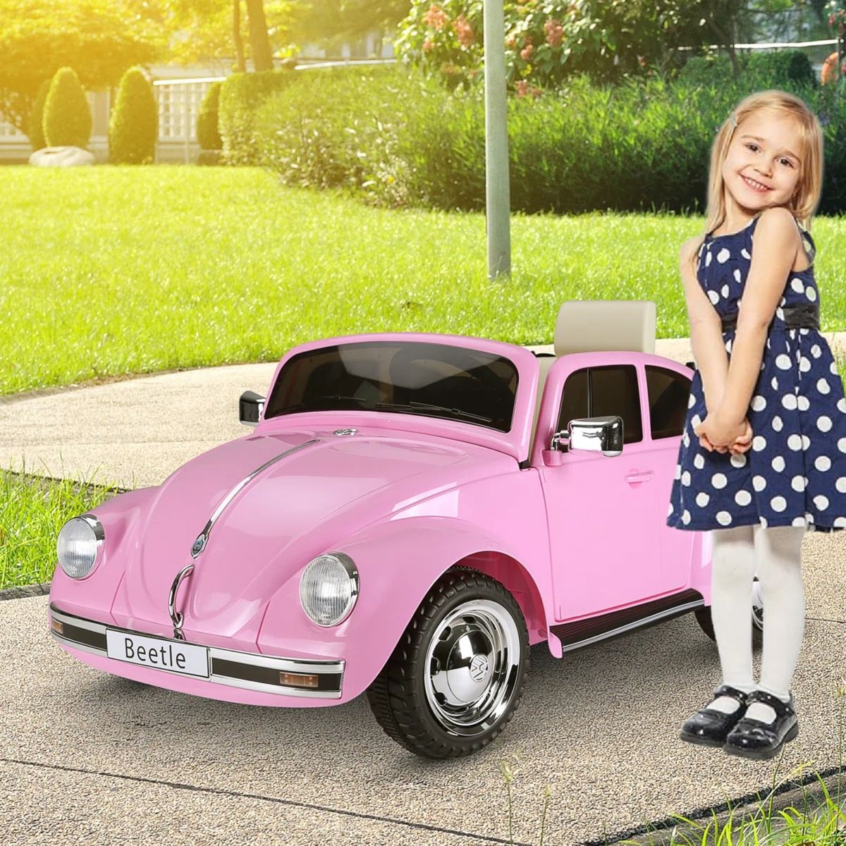 KIDSCOOL - Auto beetle a batería rosado 12V