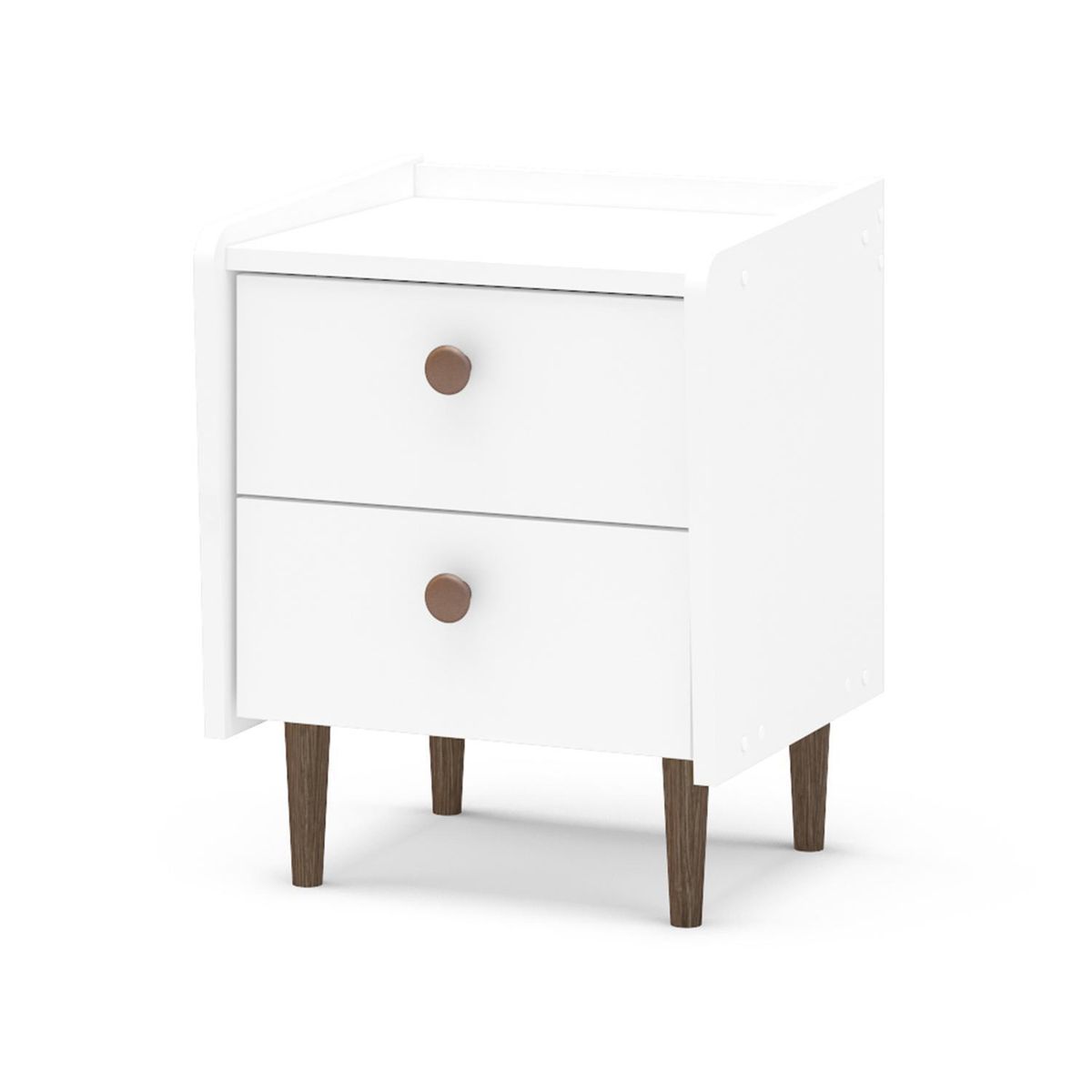 VEKKAHOME - Velador 2 Cajón(es) Luisi 36x46x33 cm Blanco