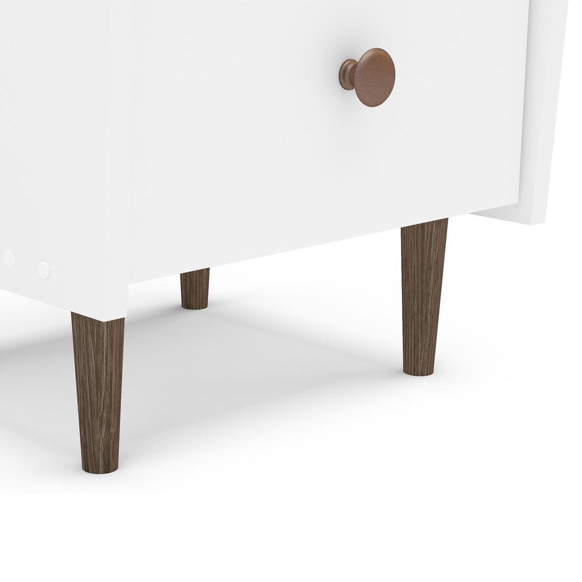 VEKKAHOME - Velador 2 Cajón(es) Luisi 36x46x33 cm Blanco