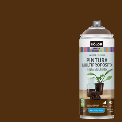 Pintura Esmalte Base Agua en Spray Marrn Pardo Nuez Brillante 400 ml