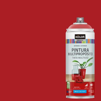 Pintura Esmalte Base Agua en Spray Rojo Vivo Brillante 400 ml