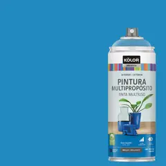 KOLOR - Pintura Esmalte Base Agua en Spray Azul Celeste Brillante 400 ml