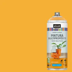 KOLOR - Pintura Esmalte Base Agua en Spray Amarillo Naranja Brillante 400 ml