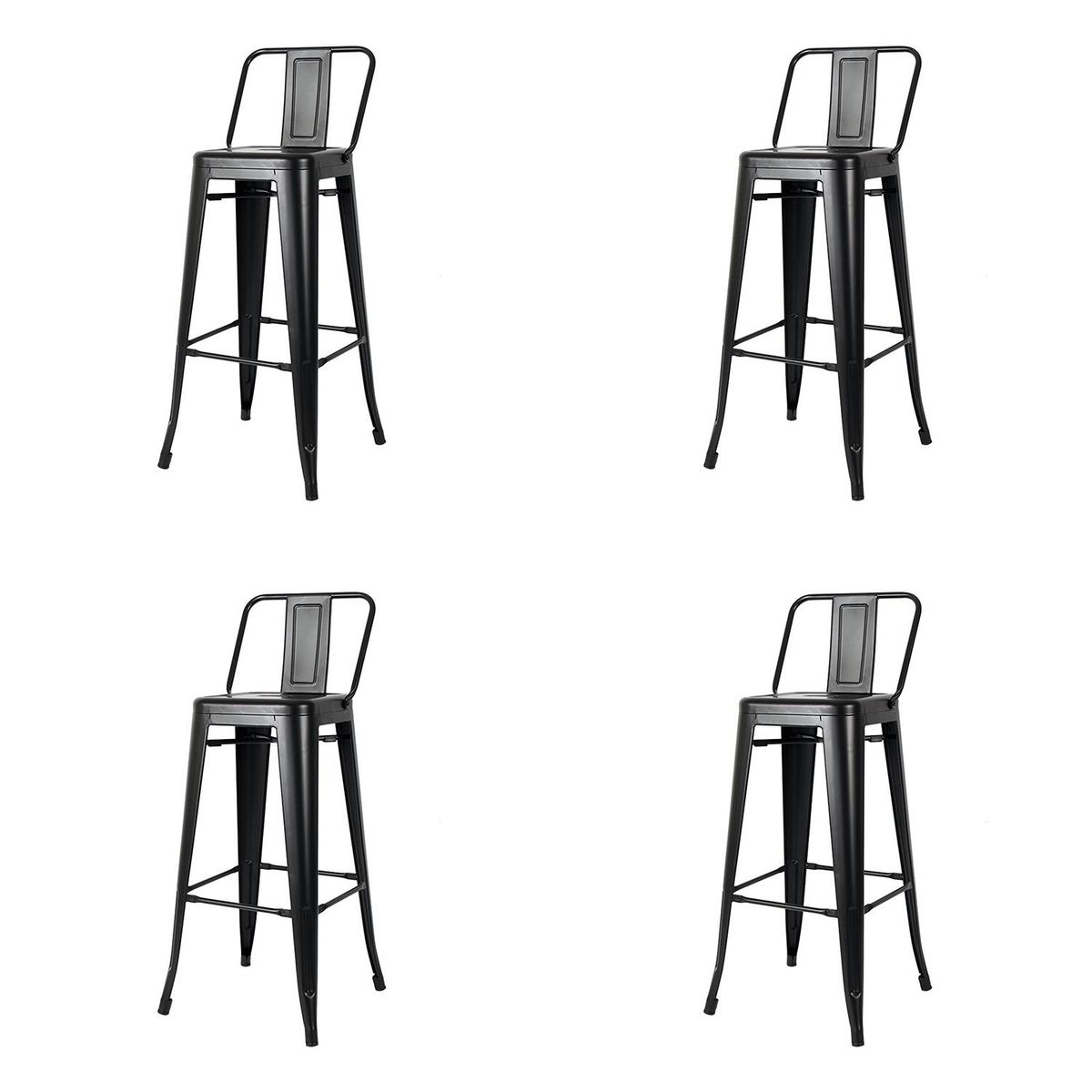 DE PIES A CABEZA - Pack 4 Pisos Tolix R Negro 66x32x32 cm