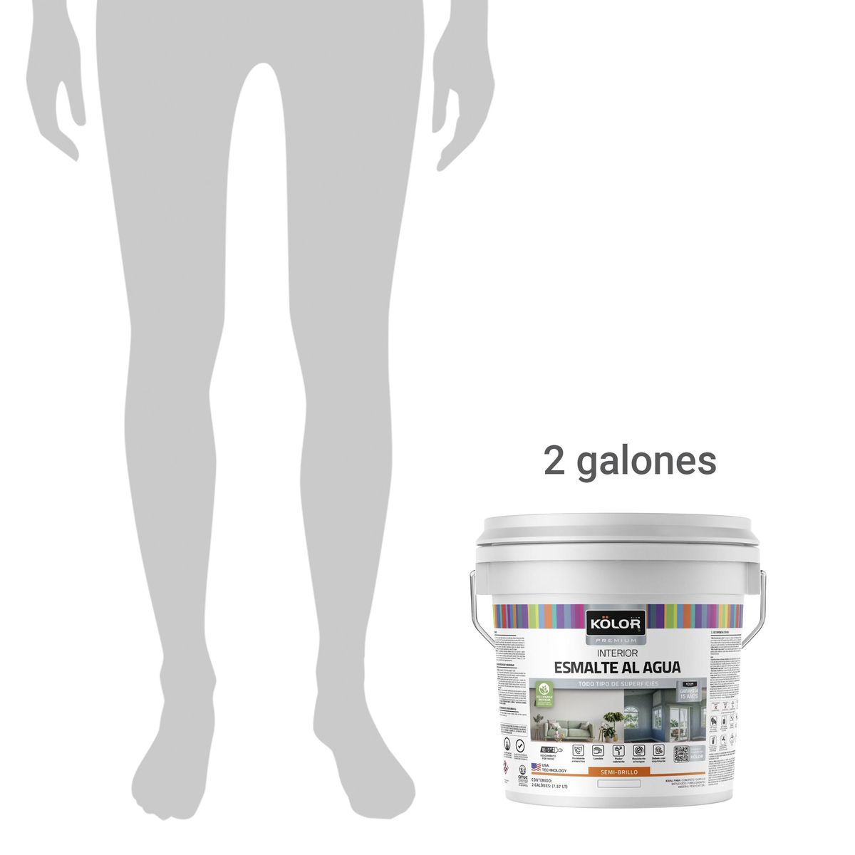 KOLOR - Esmalte al agua standard interior semibrillo base deep 2 galones