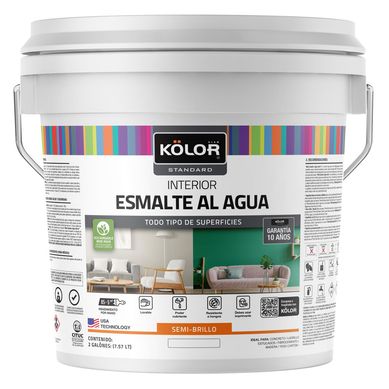Esmalte al agua standard interior semibrillo base tint 2 galones