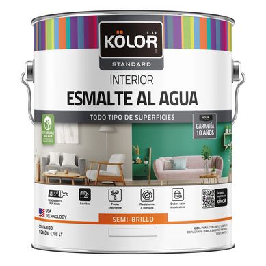 Esmalte al agua standard interior semibrillo base tint 1 galn