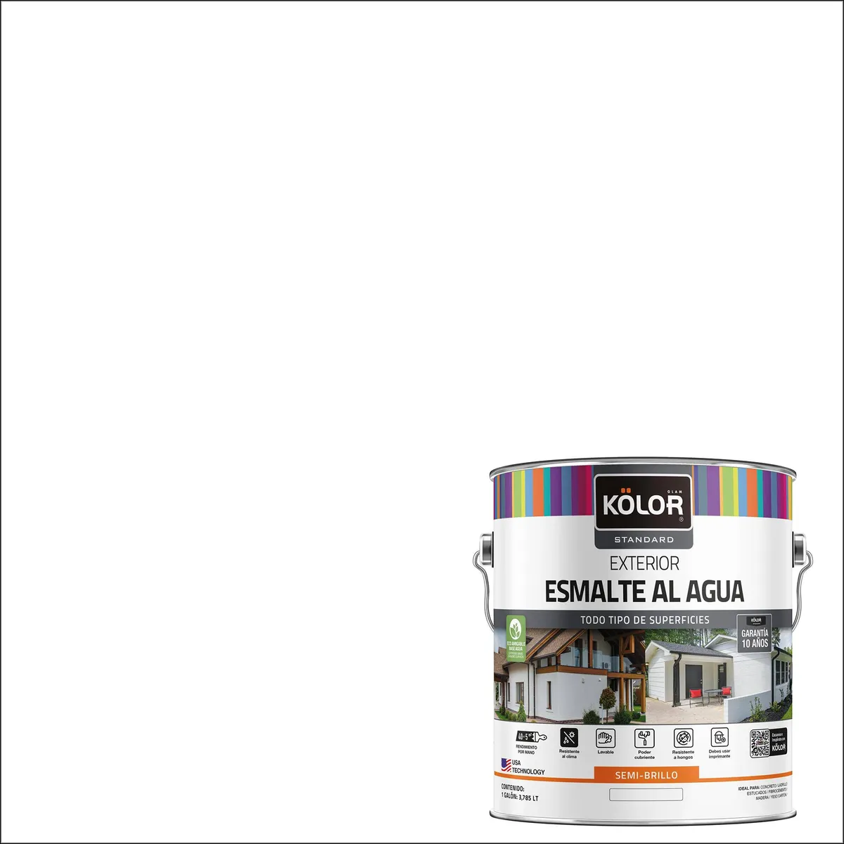 KOLOR - Esmalte al Agua Galón 1 galón(es) Semibrillante Blanco