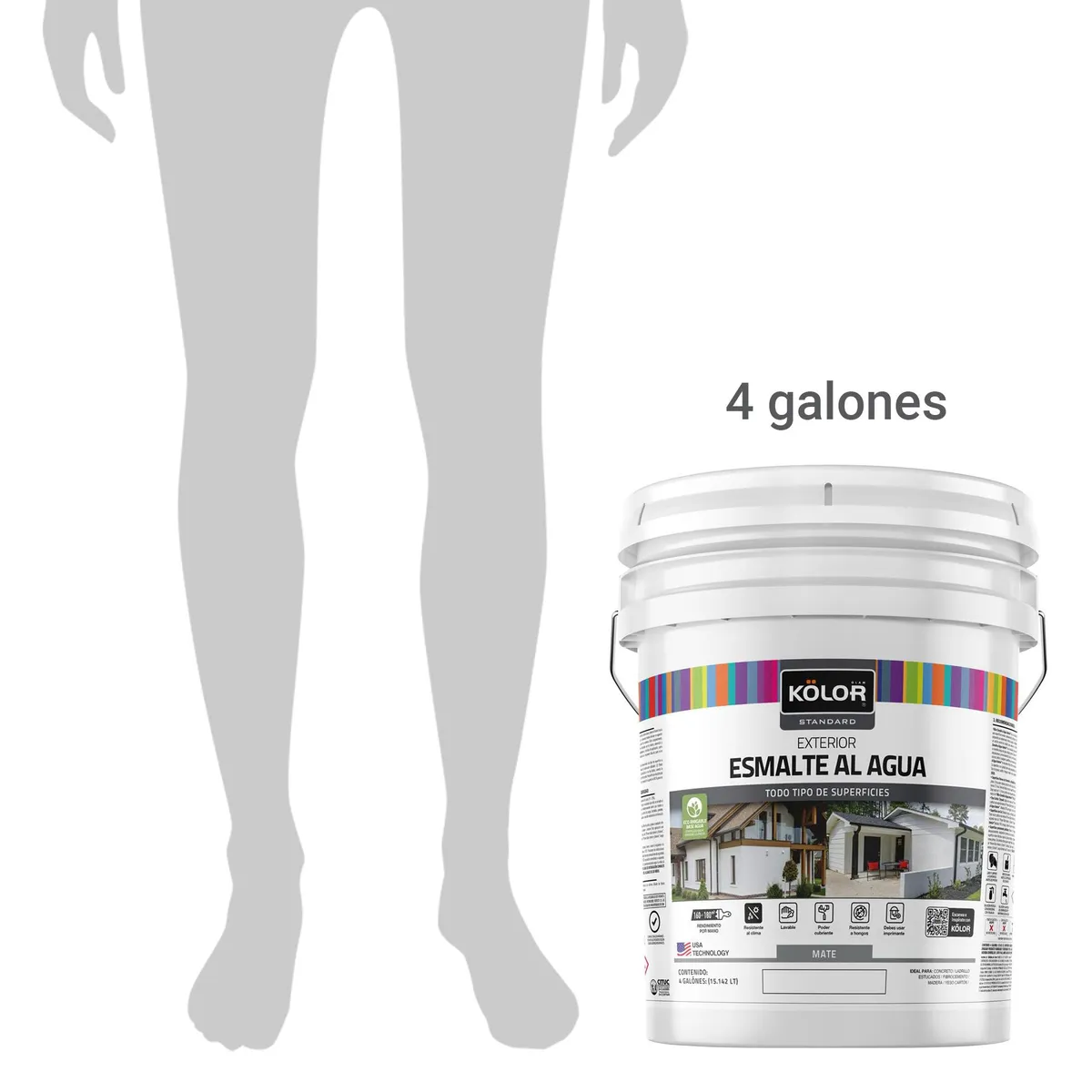 KOLOR - Esmalte al Agua Tineta 4 galón(es) Mate Blanco