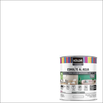 Esmalte al agua premium interior mate blanco 1/4 galn