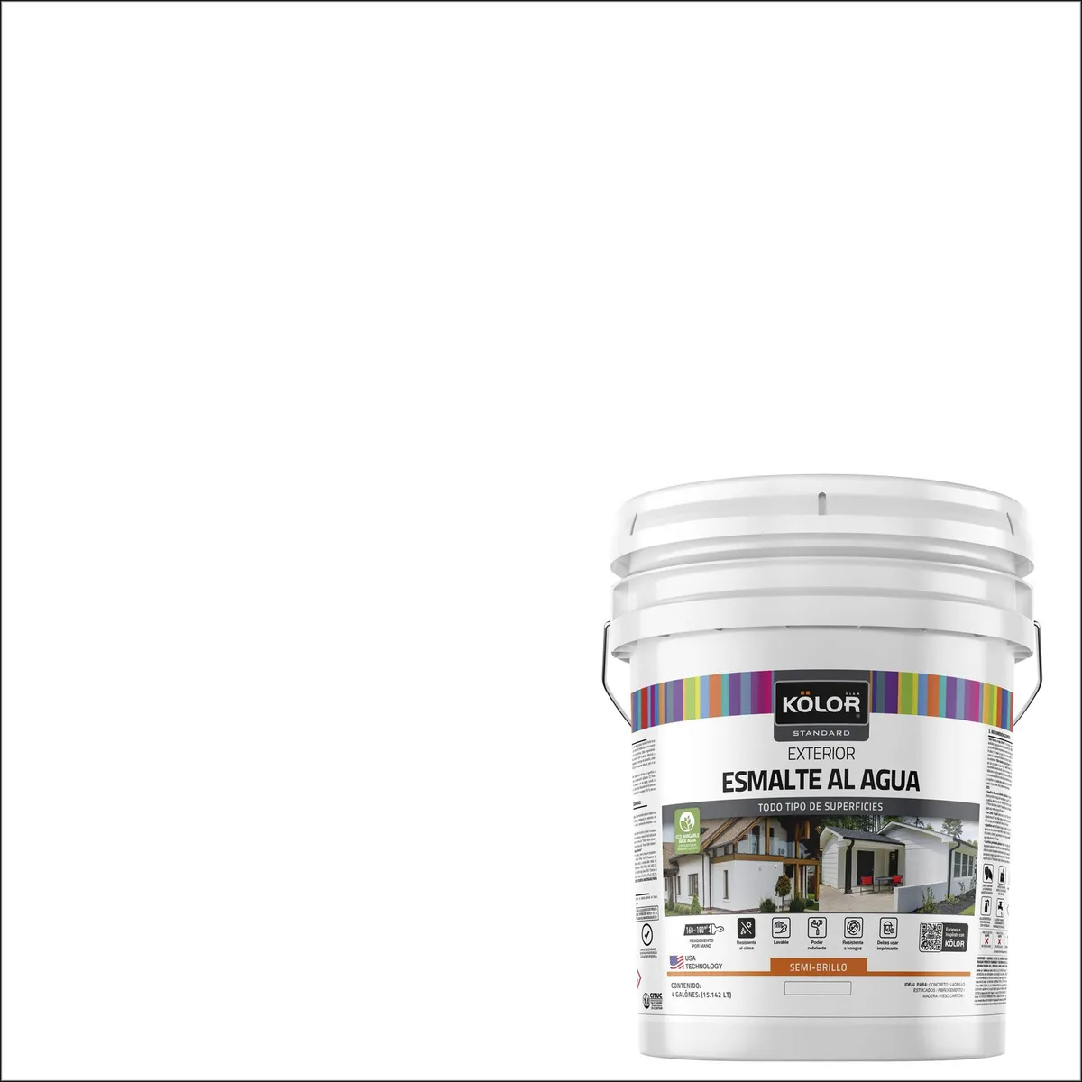 KOLOR - Esmalte al Agua Tineta 4 galón(es) Semibrillante Blanco