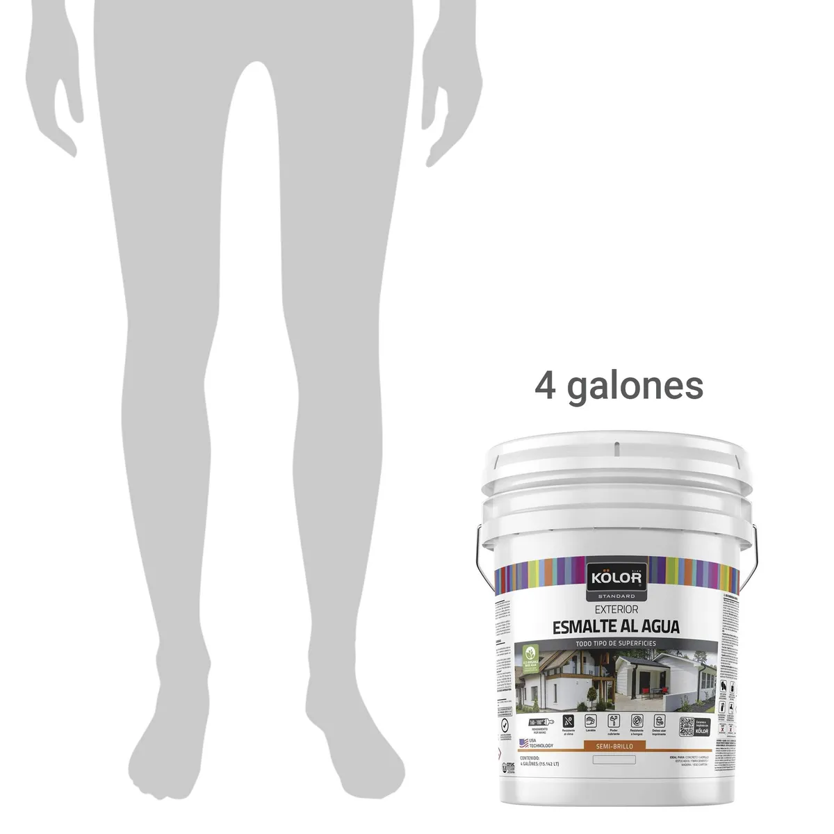 KOLOR - Esmalte al Agua Tineta 4 galón(es) Semibrillante Blanco