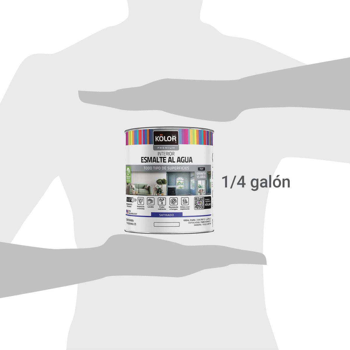 KOLOR - Esmalte al Agua 0.25 galón(es) Satinado Blanco