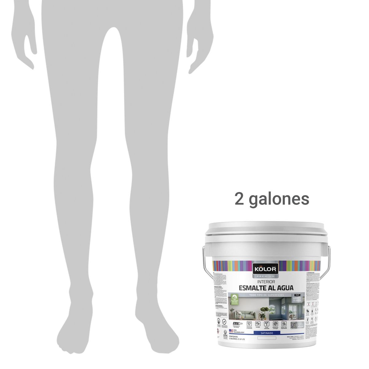 KOLOR - Esmalte al agua standard interior satinado base deep 2 galones