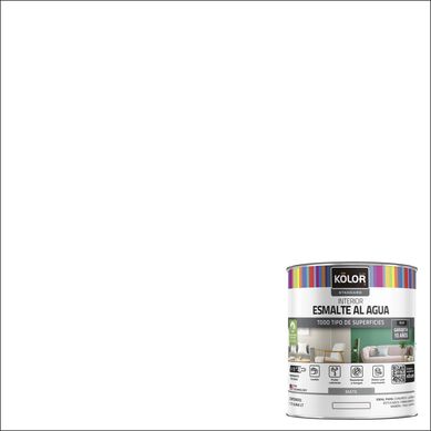 Esmalte al agua standard interior mate blanco 1/4 galn