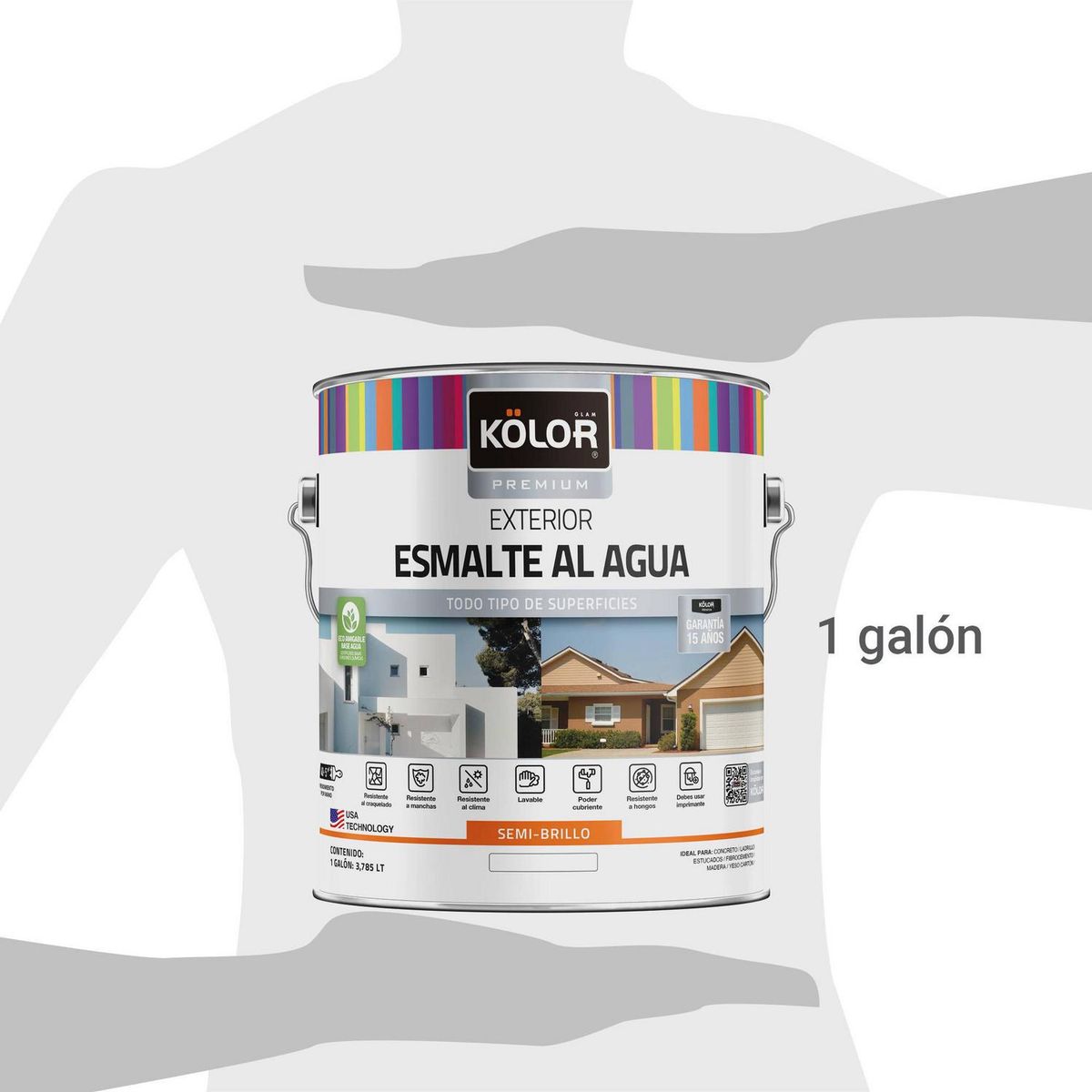 KOLOR - Esmalte al Agua Galón 1 galón(es) Semibrillante Blanco