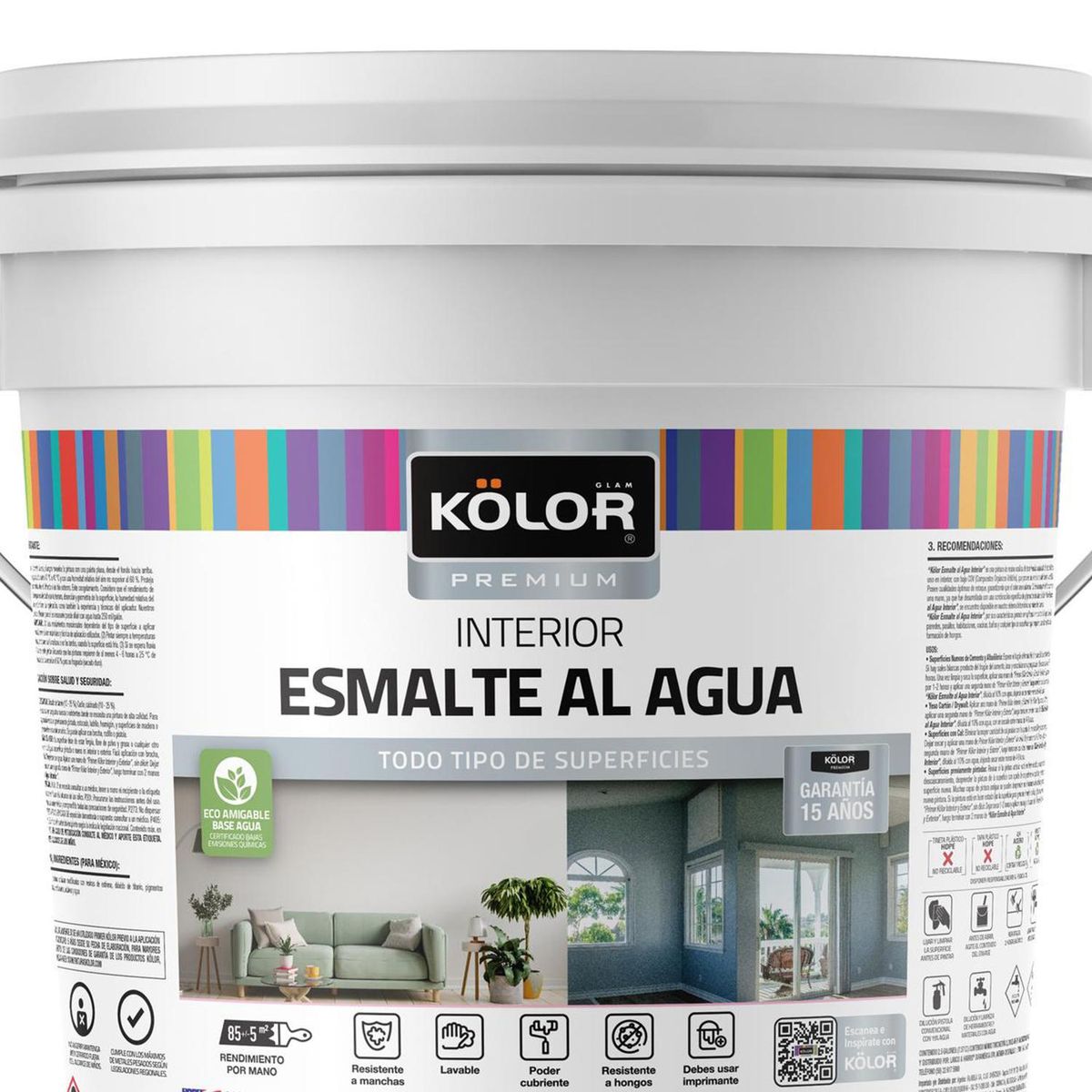 KOLOR - Esmalte Al Agua Kolor Premium Interior Semibrillo Base Tint 2 Galones