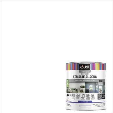 Esmalte al agua premium interior satin blanco 1 galn.