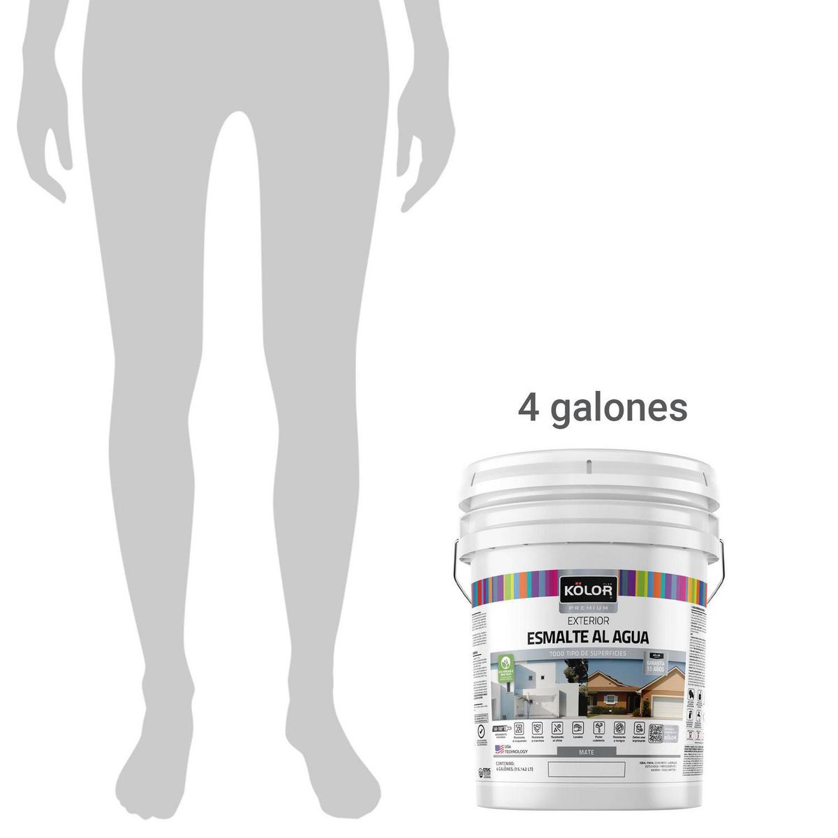 KOLOR - Esmalte al Agua Tineta 4 galón(es) Mate Blanco