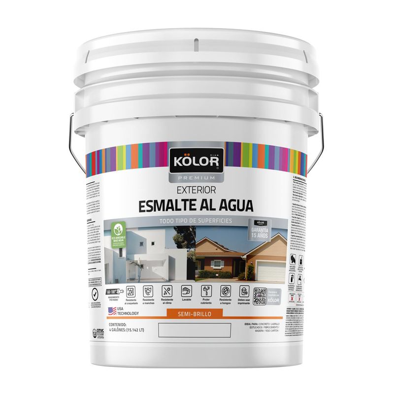KOLOR - Esmalte al Agua Semibrillante 4 galón(es) Blanco