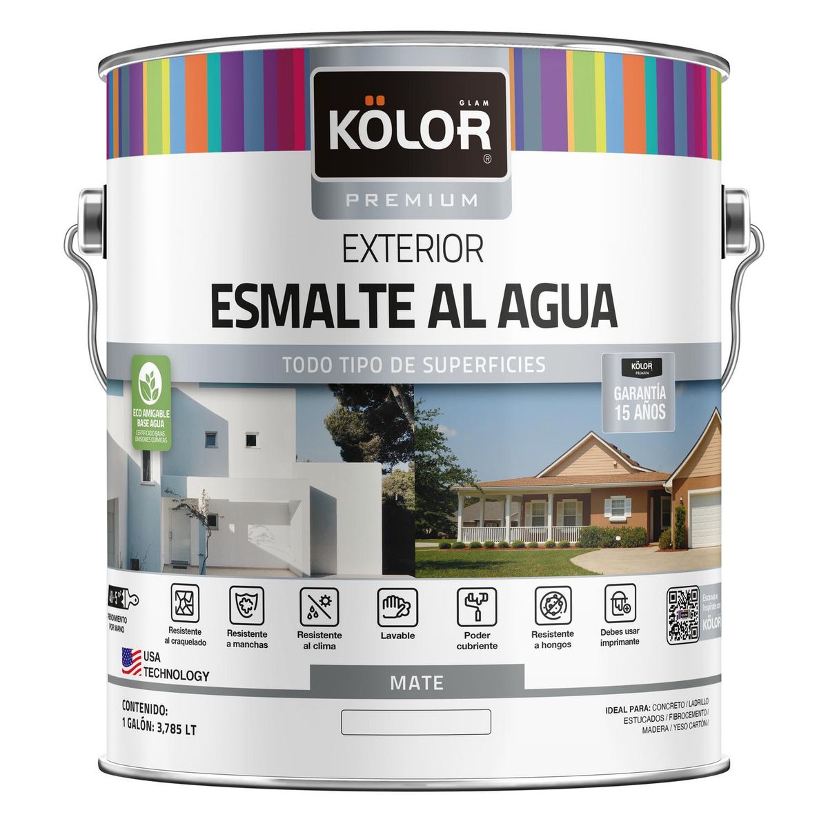 KOLOR - Esmalte al Agua Galón 1 galón(es) Mate Blanco