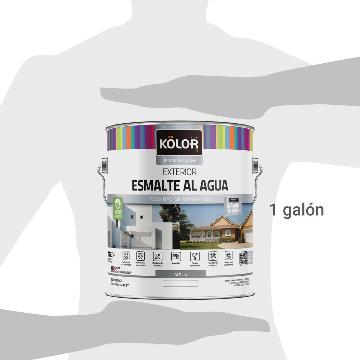 KOLOR - Esmalte al Agua Galón 1 galón(es) Mate Blanco