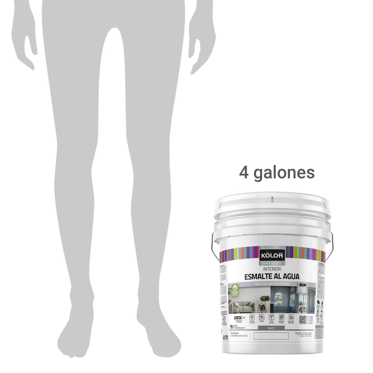 KOLOR - Esmalte Al Agua Kolor Premium Interior Mate Base Deep 4 Galones