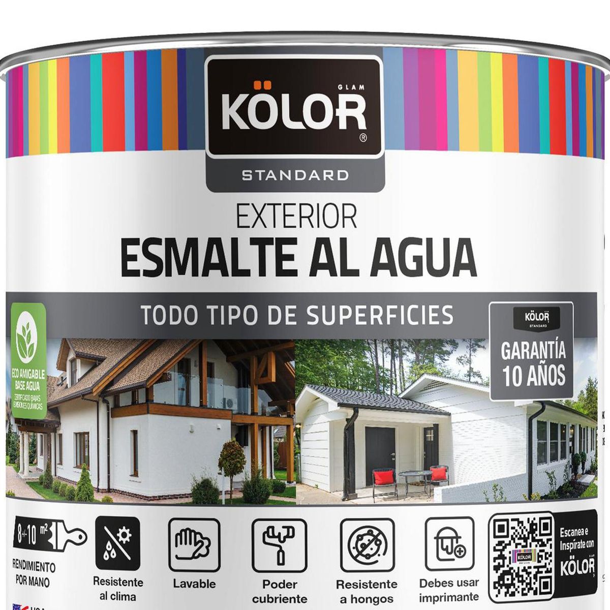 KOLOR - Esmalte Al Agua Kolor Exterior Mate Base Pastel 0.25 Galones