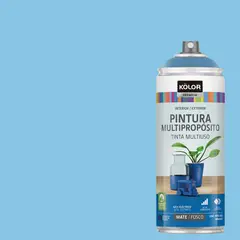 KOLOR - Pintura Esmalte Base Agua en Spray Azul Electrico Mate 400 ml