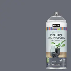 KOLOR - Pintura Esmalte Base Agua en Spray Gris Oscuro Mate 400 ml