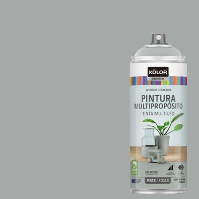 Pintura Esmalte Base Agua en Spray Gris Neutro Mate 400 ml