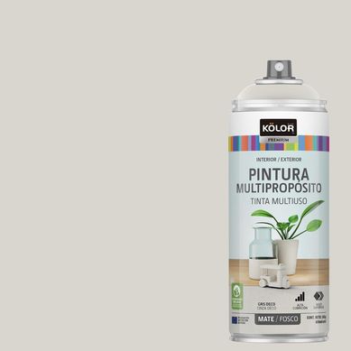 Pintura Esmalte Base Agua en Spray Gris DecMate 400 ml