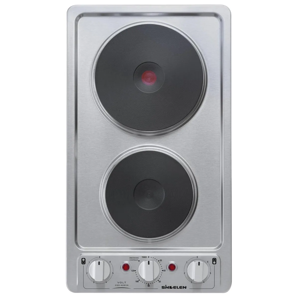 SINDELEN - Encimera Eléctrica 2 Platos Inox CEE-4251IN