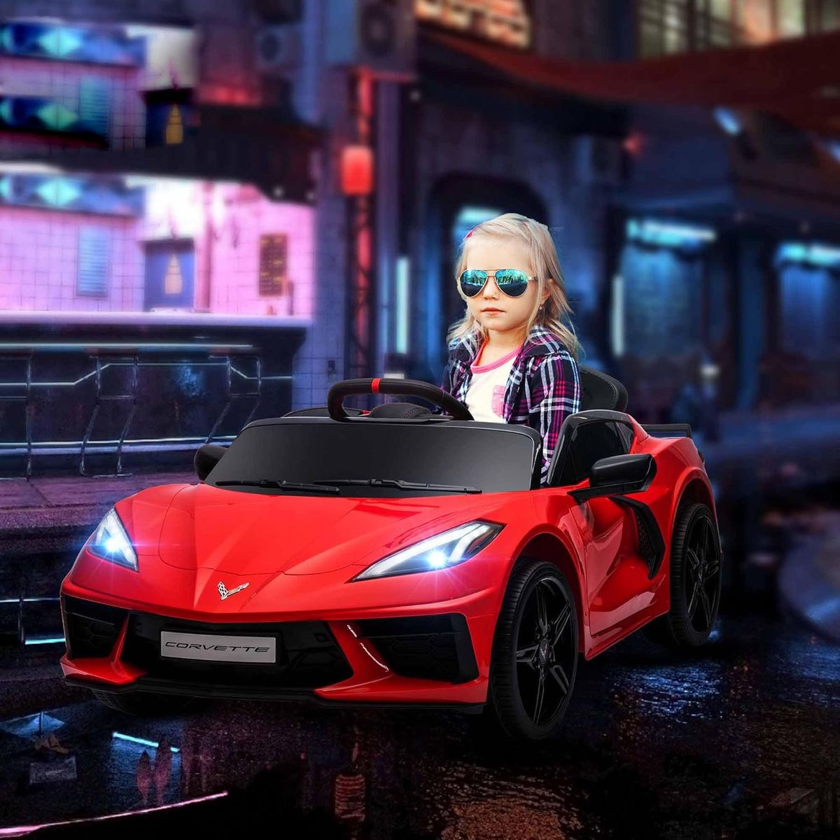 KIDSCOOL - Auto a batería corvette rojo 12V