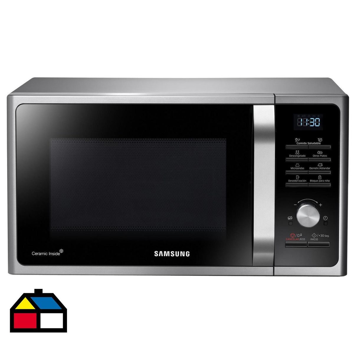 SAMSUNG - Microondas Digital 28 Litros Silver MS28F304TAS/ZS