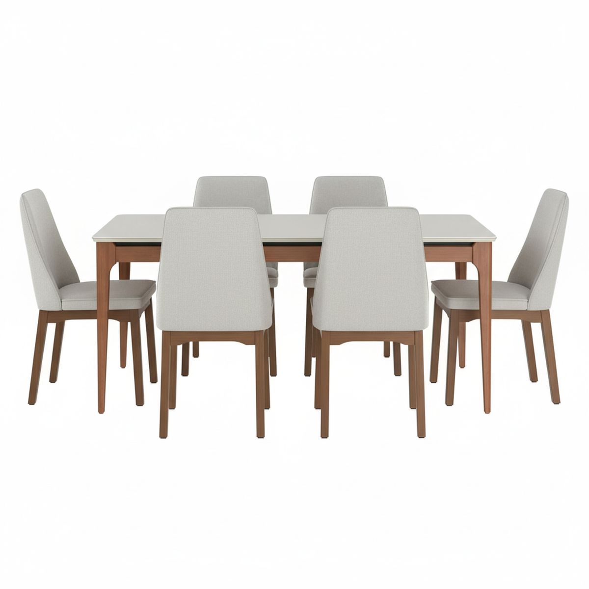 DECOCASA - Juego de Comedor Elsie 6 Sillas Mesa Rectangular 77x90x184 cm Café