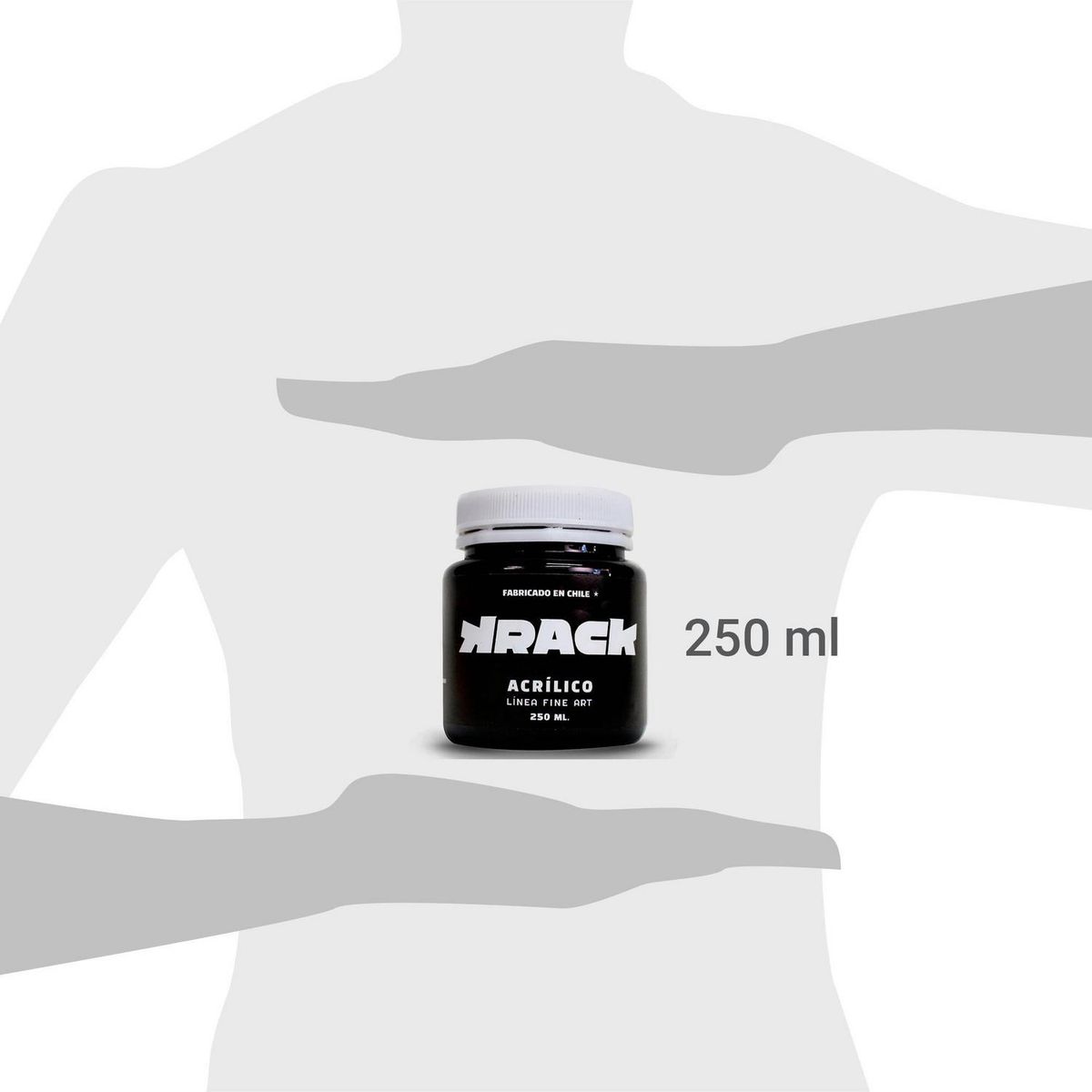 KRACK - Pintura Acrílica Tarro 0.25 l Brillante Negro Brigido