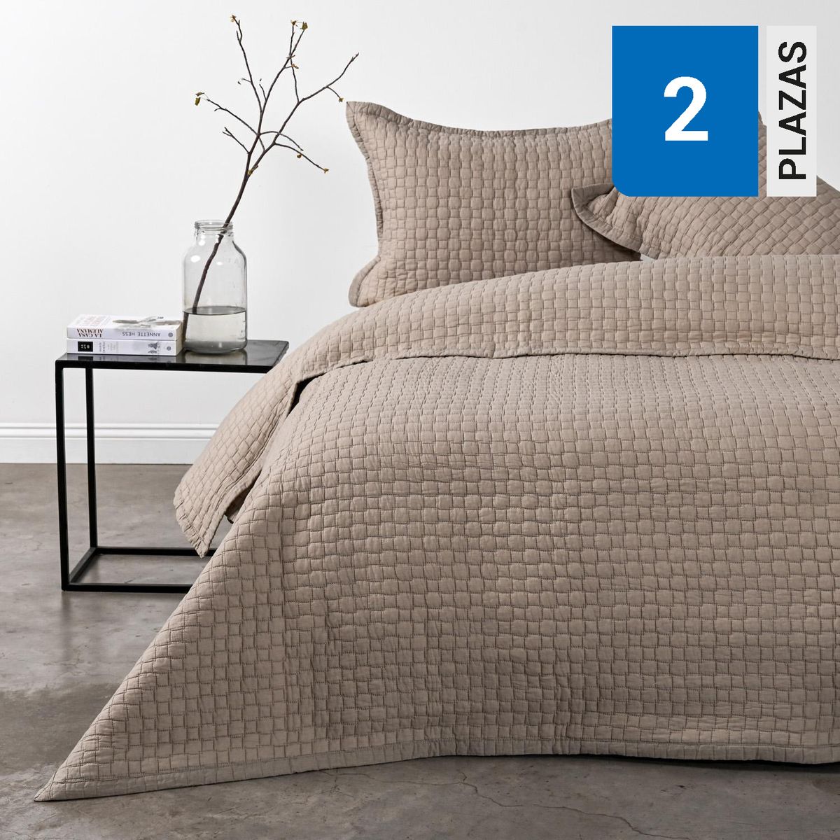 ROYAL SUPREME - Cubrecama Quilt 2 plazas Liso Aura Linen Beige