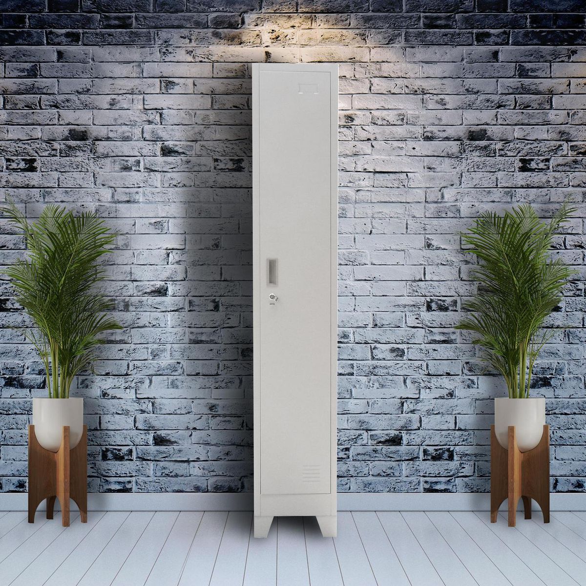 MOVILOCKERS - Locker Ensamblado 1 Cuerpo 1 Puerta(s) 1 Repisa(s) 29xx45 cm Gris Agata