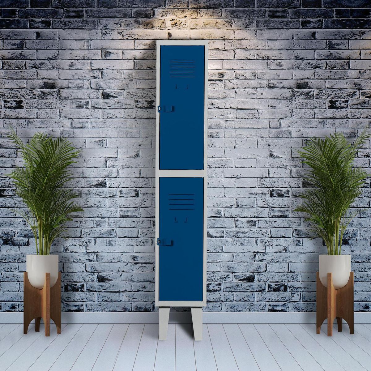 MOVILOCKERS - Locker Alta Resistencia 1 Cuerpo 2 Puerta(s) 29x170x45 cm Azul