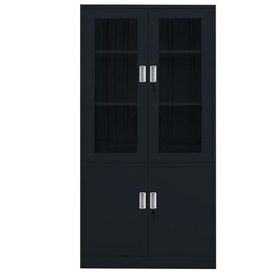 Storage vidrio medio 180x90x40 cm negro mate