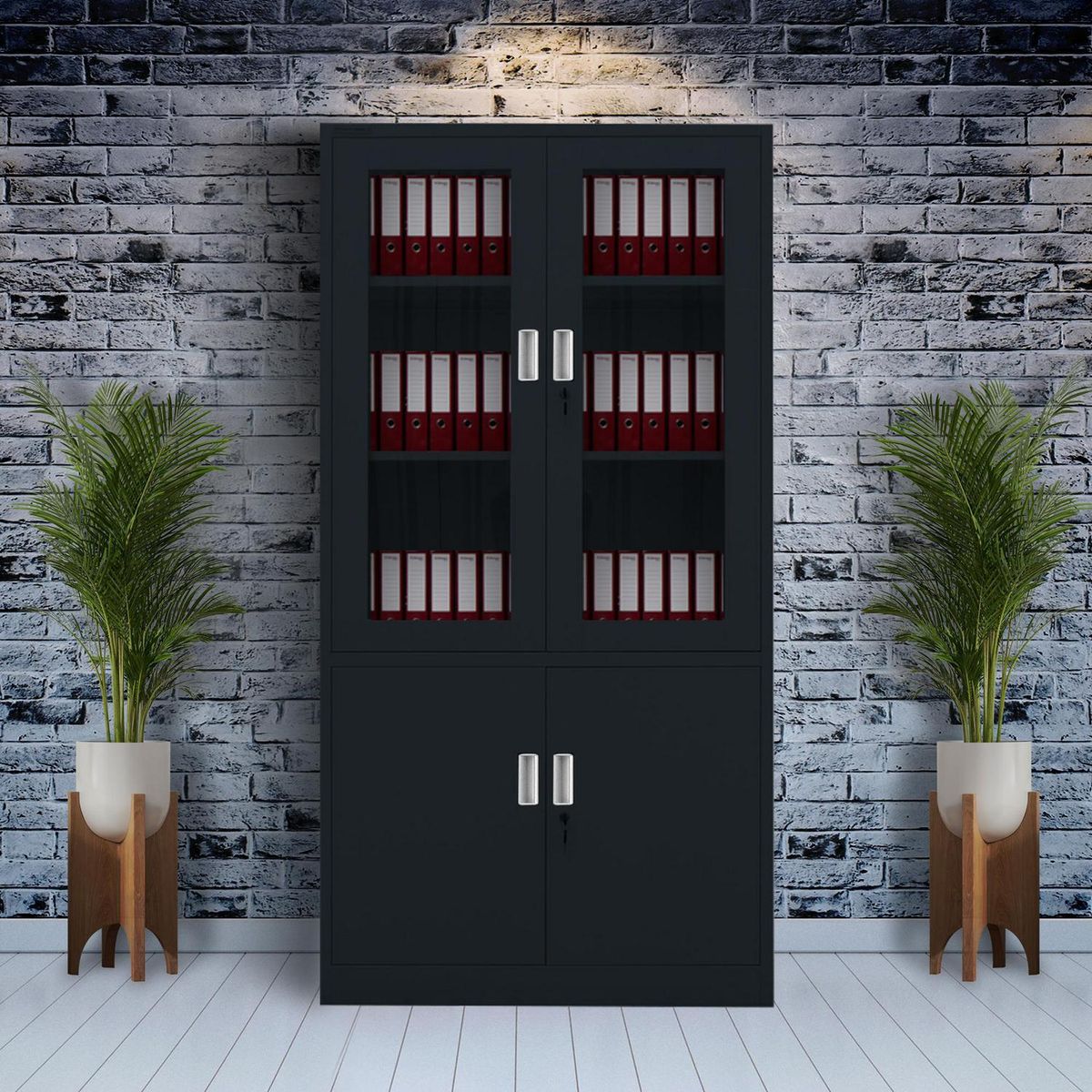 MOVILOCKERS - Storage 4 Puerta(s) 4 Repisa(s) 90xx40 cm Negro Mate