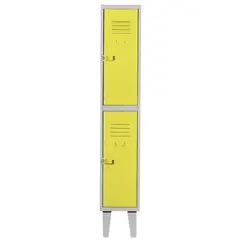 MOVILOCKERS - Locker Alta Resistencia 1 Cuerpo 2 Puerta(s) 29x170x45 cm Amarillo
