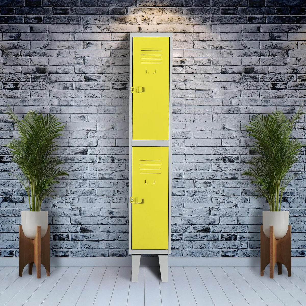 MOVILOCKERS - Locker Alta Resistencia 1 Cuerpo 2 Puerta(s) 29x170x45 cm Amarillo