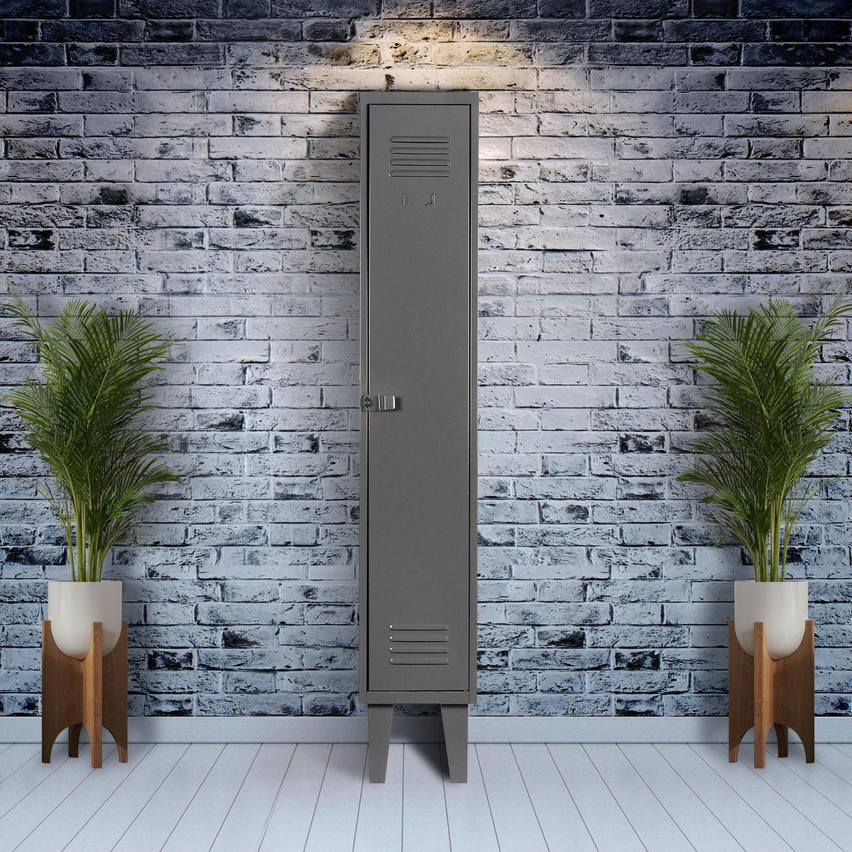 MOVILOCKERS - Locker Alta Resistencia 1 Cuerpo 1 Puerta(s) 1 Repisa(s) 29xx45 cm Gris Eco