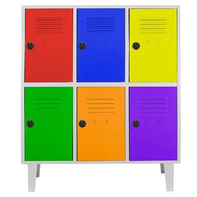 Lockers kids 96x83x45 cm 3 cuerpo 6 puerta multicolor