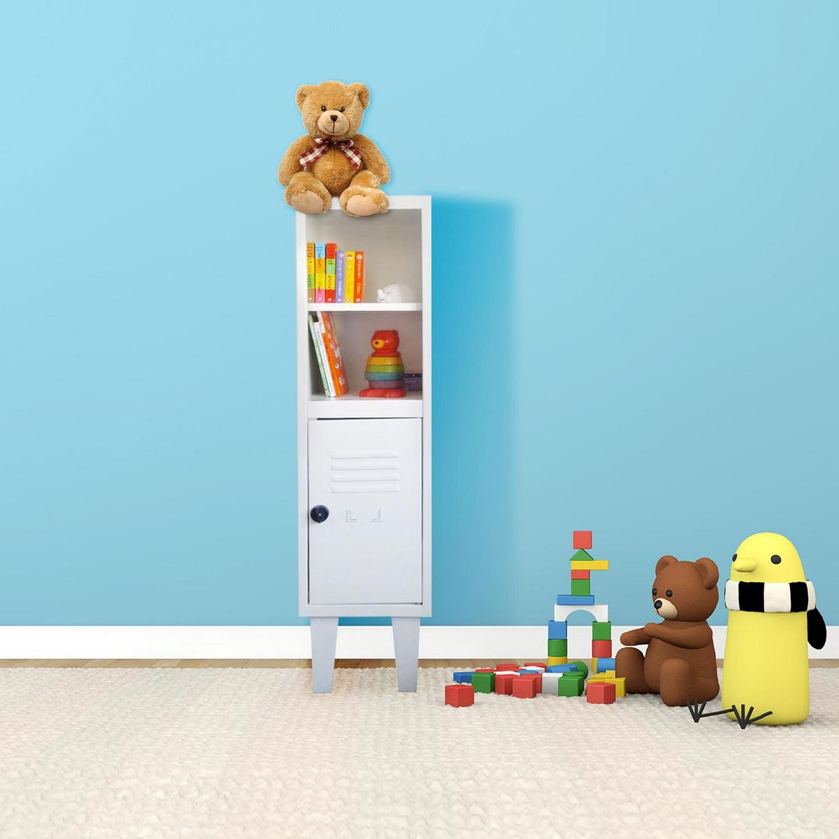 MOVILOCKERS - Locker Kids Estante 1 Puerta(s) 1 Repisa(s) 29xx45 cm Blanco