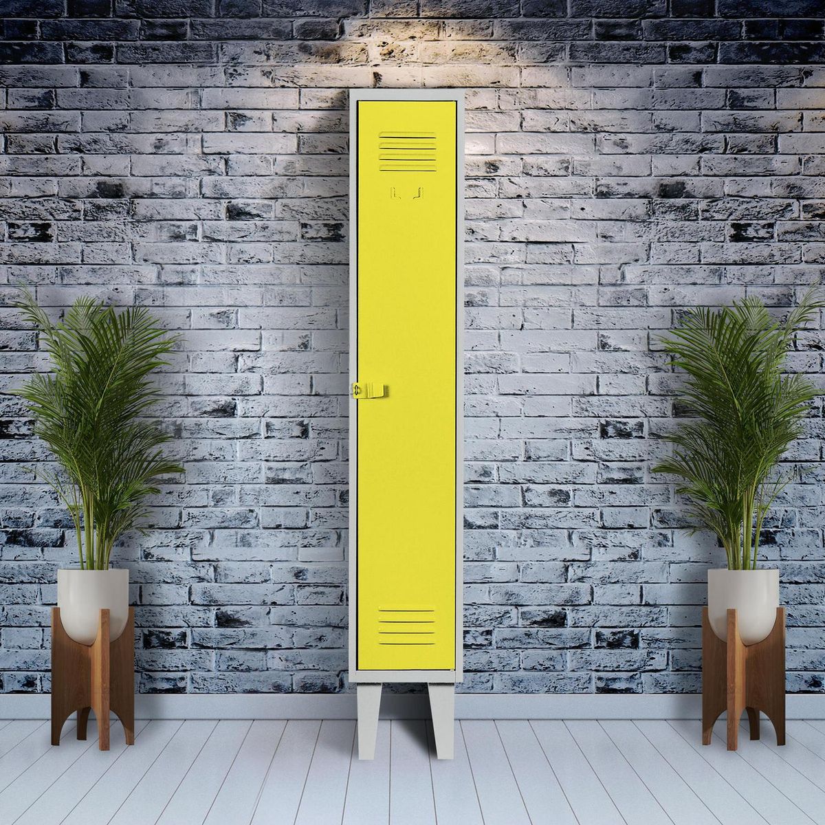 MOVILOCKERS - Locker Alta Resistencia 1 Cuerpo 1 Puerta(s) 1 Repisa(s) 29xx45 cm Amarillo